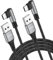 HOTNOW Short USB C Cable Right Angle 0.5m 2 Pack, 50cm USB A to USB C Cable 90 Degree Braided Cord Compatible with iPhone 16/16 Pro, iPhone 15/15 Pro/15 Pro Max, iPad Pro/Air (2, Black, 200cm)