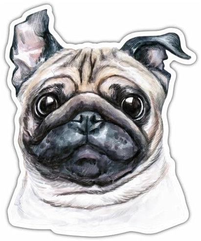 Samunshi® Lustiger Mops Aufkleber Autoaufkleber für Motorrad Fahrrad Roller oder Auto Sticker Fahrrad Mtb Mountainbike Rennrad Hund Dog Dogo 10cm Lustiger Mops