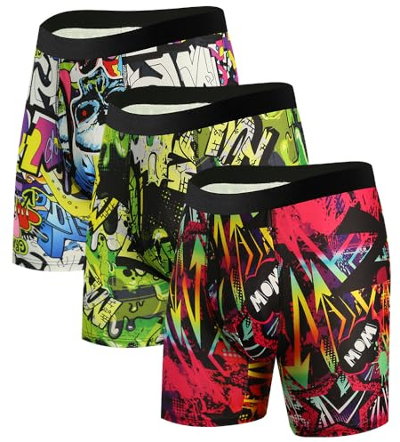 CHUAKIN Boxershorts Herren Bunte Unterwäsche Sportliche Männer Unterhosen Retroshorts Multipack