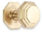 Infinity Decor Solid Brass Octagonal Centre Door Knobs Large - Dummy Door Pull Handles 80mm - for External and Internal Use. (Satin Brass)