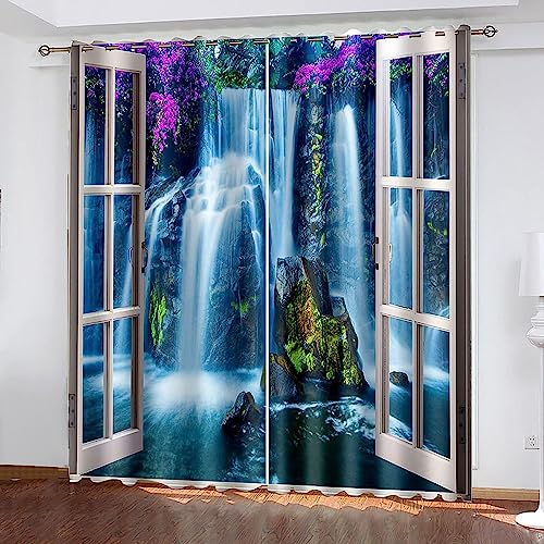 2-Teiliges Set Digital Bedruckte Verdunkelungsvorhänge Für Schlafzimmer, Wohnzimmer, Esszimmer, Kinder, Jugendzimmer, Fenster Vorhänge Lila Lavendel