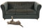 SYLC Stretch Samt Chesterfield Sofabezüge, Couch Abdeckung Mit Sitzkissenbezug Sofa Überwürfe Für Gebogene Settee Sessel Vintage Style (Dark Gray,Sofa+3 Large Seats)