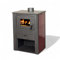 Briconess.com Stufa a Legna 8 kw in Acciaio compatta con mattonelle Esterne Bordeaux 53x37x76 cm con Scarico fumi Superiore e cassetto portaceneri