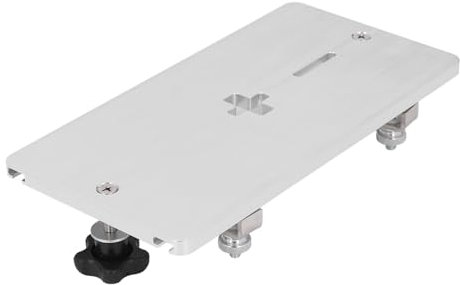 Tavola Ribaltabile per Seghetto Alternativo Elettrico, Piastra di Inserimento per Tavolo Router in Lega di Alluminio, Lavorazione del Legno con Boccola del Foro Centrale Accurata