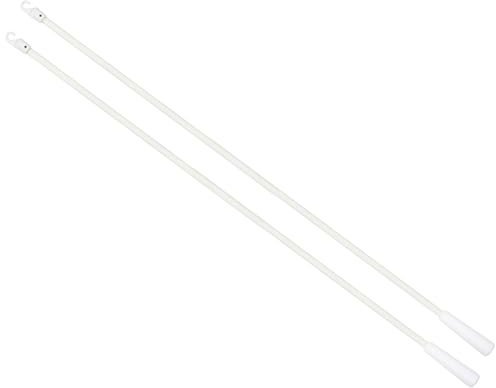 sourcing map Blind Wand Replacement with Hook,2Pcs 24 Long Fiberglass Blind Tilt Wand with Plastic Hook and Grip, Vertical Blind Rod Stick for Window Blind Stick Wand Opener (White)