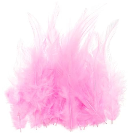 PATIKIL Plumas Colores de Gallo de 10-15cm, Paquete de 100 Plumas Naturales a Granel para Manualidades Plumas Coloridas y Esponjosas para Atrapasueños Ropa Hecha a Mano Disfraces Boda Rosa