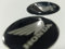 coppia adesivi per motocicletta resinati 3D dimensioni compatibili con modelli hond e caschi dimensione 40 mm colore: nero/cromo
