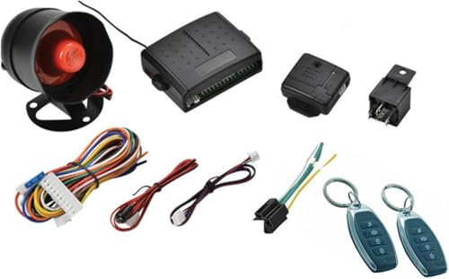 Yasta Kit Antifurto Allarme Auto Universale Completo Con Blocco Motore Sirena E 2 Telecomandi Codice Variabile