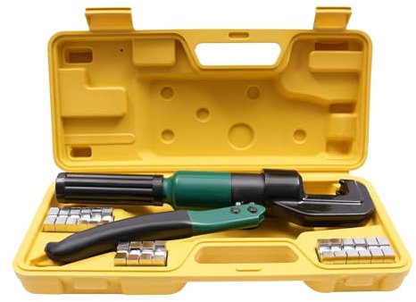 Pinza idraulica crimpatrice multistrato idraulica 4-70mm² con 8 paia di stampi e cassetta degli attrezzi, per tubi in alluminio, tubi in plastica, tubi multistrato