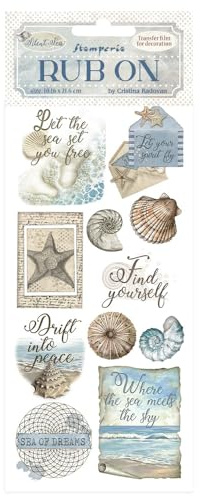Stamperia - Rub-on for Scrapbooks, Albums, Card Making, and Bullet Journals, Easily Transfer Images onto Paper and Other Surfaces, Perfect for Crafts and Gifting (Silent Sea, Shells)
