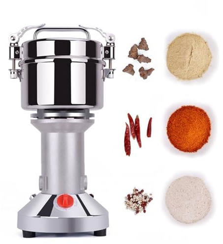 300g Elektrische Getreidemühle Mühle Tragbar Getreidemühlen Edelstahl Kräutermühle Kornmühle Hohe Geschwindigkeit 25000 RPM Zum Mahlen Von Heilkräutern, Gewürzen, Pfeffer, Kaffee Und Mais