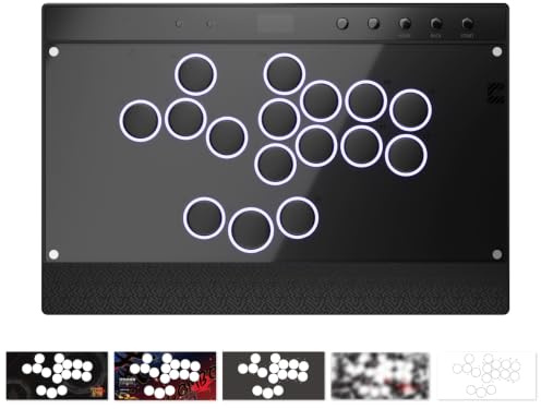Haute42 Leverless Controller for Arcade Gaming: C16 Magnetic Detachable Series - Aluminum Alloy Base with Acrylic Panel - Laser-Engraved Wrist Rest - Custom RGB Controller for PC/Switch/PlayStation