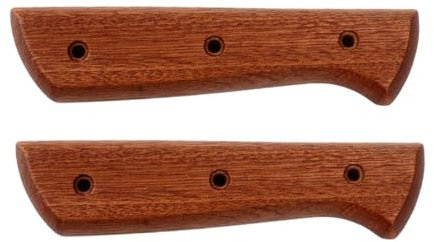 Qianly 2 Pieces Kitchen Knife Handle Replacement Cutter Hand Grips Easy to Install Accessories Chopping Cutter Grip for Restaurant, brown