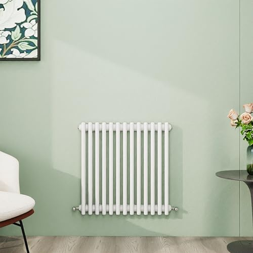 Simple Bathroom Column Radiators White 600×605mm Horizontal Triple Traditional Cast Iron Style Interior Designer Radiator