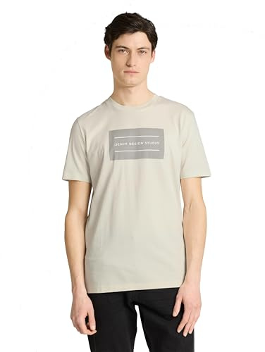 Tom Tailor Denim Herren Basic T-Shirt mit Logo-Print