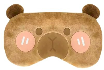 Schlafmaske Capybara für Kinder Erwachsene Weiche Plüsch Cartoon Tier Reise Augenabdeckung Augenschutz Schlafen (Schüchtern)