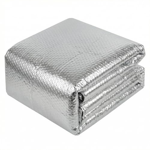 Doppelseitige Aluminiumfolie Isolierung, 3mm Dicke Isolierfolie Dämmfolie Reflexionsfolie, Alu-Luftpolsterfolie Heizkörper Isolierung für Fahrzeuge, Dächer, Fenster, Rohre usw (60CM *3M)