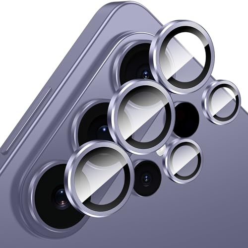 Fewdew for Samsung Galaxy S26 Ultra Camera Lens Protector, 9H Tempered Glass, Anti Scrach, Case-Friendly, Metal Individual Ring Camera Screen Protector Cover for S26 Ultra,Purple