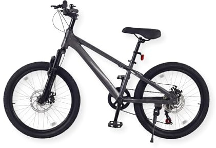 Buxibo - Fahrrad Austin - Kinder-Mountainbike - Stahlrahmen - 20 Zoll - Schwarz