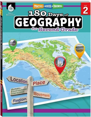 180 Days of Geography for Second Grade: Practice, Assess, Diagnose (180 Days of Practice)