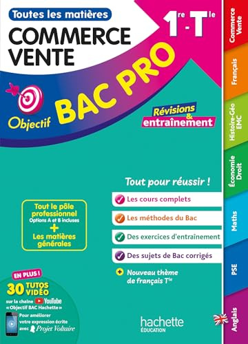 Objectif bac pro - Métiers du commerce et de la vente (1re et Term) - Toutes les matières - BAC 2026