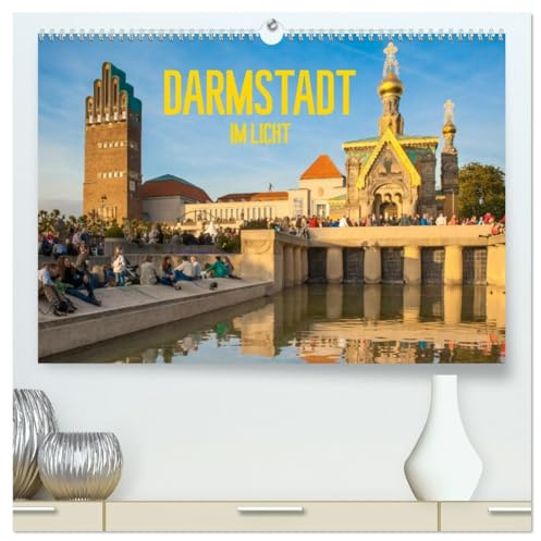 Darmstadt im Licht (hochwertiger Premium Wandkalender 2026 DIN A2 quer), Kunstdruck in Hochglanz: Glanzvolle Bilder einiger Lieblingsorte in der Stadt (CALVENDO Orte)
