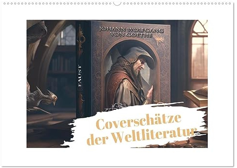 Coverschätze der Weltliteratur (Wandkalender 2026 DIN A2 quer), CALVENDO Monatskalender: Die Werke bedeutender Autoren bildlich interpretiert. (CALVENDO Kunst)
