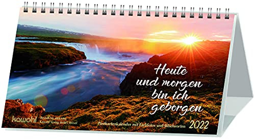 Heute und morgen bin ich geborgen 2023: Postkarten-Kalender mit Stimmungsfotos und Bibelworten