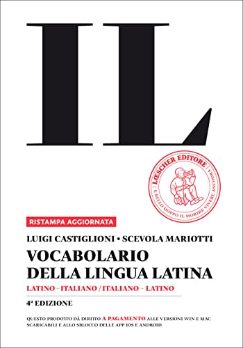 Vocabolario della lingua latina in brossura.