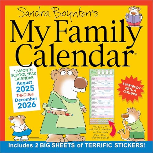 Sandra Boynton's 17-Month 2025-2026 My Family Wall Calendar