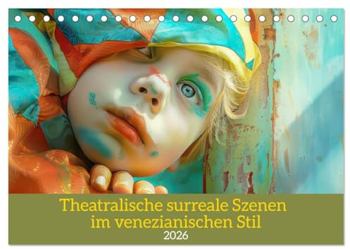 Theatralische surreale Szenen im venezianischen Stil (Tischkalender 2026 DIN A5 quer), CALVENDO Monatskalender: Venedig einmal anders (CALVENDO Spass)
