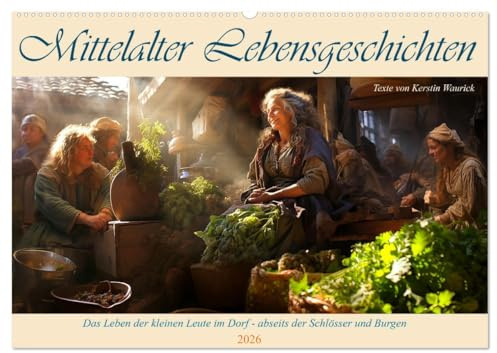 Mittelalter Lebensgeschichten (Wandkalender 2026 DIN A2 quer), CALVENDO Monatskalender: Die Weisheit der einfachen Leute im zeitlosen Tanz durch die Jahrhunderte (CALVENDO Menschen)