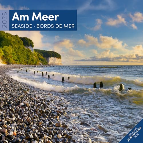 Am Meer 2025, Wandkalender / Broschürenkalender im Hochformat (aufgeklappt 30x60 cm) - Art12 - Geschenk-Kalender mit Monatskalendarium zum Eintragen