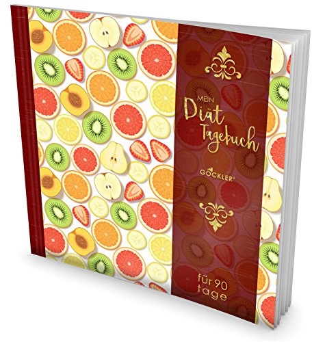 GOCKLER® Diät-Tagebuch: Das 90 Tage Abnehmtagebuch zum Ausfüllen • Professionell gestaltet, Softcover mit glänzendem Finish • Motiv „Obstscheiben“ • Ein Ernährungstagebuch zum Abnehmen