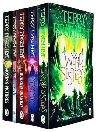 discworld novel series 2 :6 to 10 books collection set (wyrd sisters, pyramids, guards! guards!, eric, moving pictures)