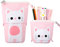 iSuperb Porte-clés Stand Crayon Sac Transformateur Pen Sac Holder Drôle Mignon Maquillage Sac 19x12.5x7.5cm (Rose)