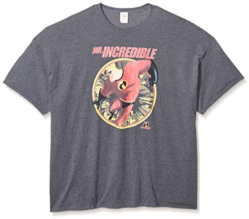 Disney Men's Tees, Gray/Mr. Incredible, Small