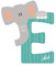 Sevi 83005 Buchstaben E Elefant Mehrfarbig ca. 10 x 7,5 cm