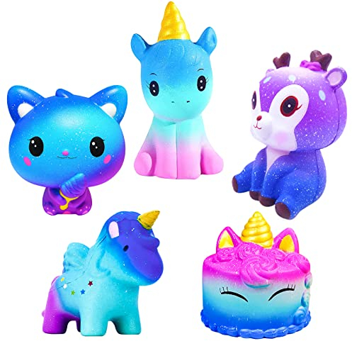 Vita Squishies Toys,Set of 5 Slow Rising Squishiy Jumbo galaxy Squeeze Soft Toys For Girls Kids and Adults