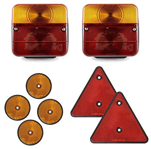 Cardepot24 Anhängerbeleuchtung Rückleuchten Set 12V Anhängerbeleuchtung Rücklicht Satz Rückstrahler