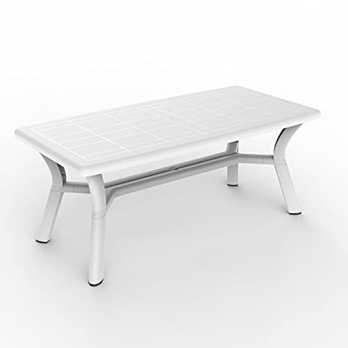 resol grupo Orquidea 180x90 Rechteckiger Gartentisch für draußen, Kunststoff, weiß, 180 x 90 x 74 cm