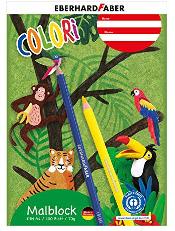 Eberhard Faber 579960 - Malblock DIN A4, weiß, 100 Blatt 70 g/m² Papier, Zeichenblock radierfest