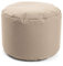 mokebo® Outdoor Pouf o. Hocker 60x40cm in Beige für Balkon & Garten 'Der Ruhestifter', Sitzhocker rund, Bodenkissen, Fußhocker, Sitzpouf, Puff & Beistelltisch mit EPS-Perlen Füllung, Indoor geeignet
