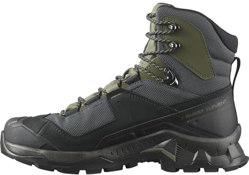 Salomon Quest Element Gore-Tex Scarpe Impermeabili Escursionismo da Uomo, Ispirazione Atletica, Stabilità su Tutti i Terreni, Black Deep Lichen Green Olive Night, 42 2/3 EU