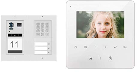 Komplettset m. Sprechanlagen Monitor 3x MB837 4 3 Sensortouch & DT821 Unterputz Montage Video Türsprechanlage 3x Klingeltaste Mechanische Keypad f.Türöffner und Klingeln & Infomodul