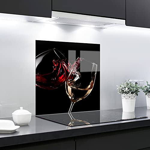 Glass Awesome Splashback Backsplash Tempered Glass Heat Resistant Up To 280°C Toughened Cooker Splash Back For Kitchen 4 mm Thick 60 x 65 cm Wine 2