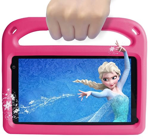 GOODTEL Tablette Enfants Android 11 de 7 Pouces, 32Go ROM, WiFi, Bluetooth, GPS, Play Store Installé, Double Caméra, Contrôle Parental, Emplacement MicroSD, avec étui pour Tablette (Rose)