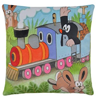 Cartoon Kissenbezug Lendenkissen Wurfkissen Kopfkissen Kopfkissenbezug Original Der Kleine Maulwurf 25x25 cm, Mehrfarbig, für Kinder Jungen Mädchen Babys
