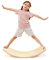 COSTWAY 90 x 40cm Balance Board mit Filz, Balancierbrett aus Holz, Wackelbrett bis 220kg belastbar, Kurviges Board für Kinder und Erwachsene