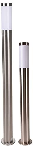Novatool Gartenlampen I 80 cm + 110 cm I Edelstahl I IP44 I E27 Sockel I Gartenleuchten Stehlampen Säulenlampen außen Außenlampen Aussenleuchten Sockelleuchten Pollerleuchten Pollerleuchte